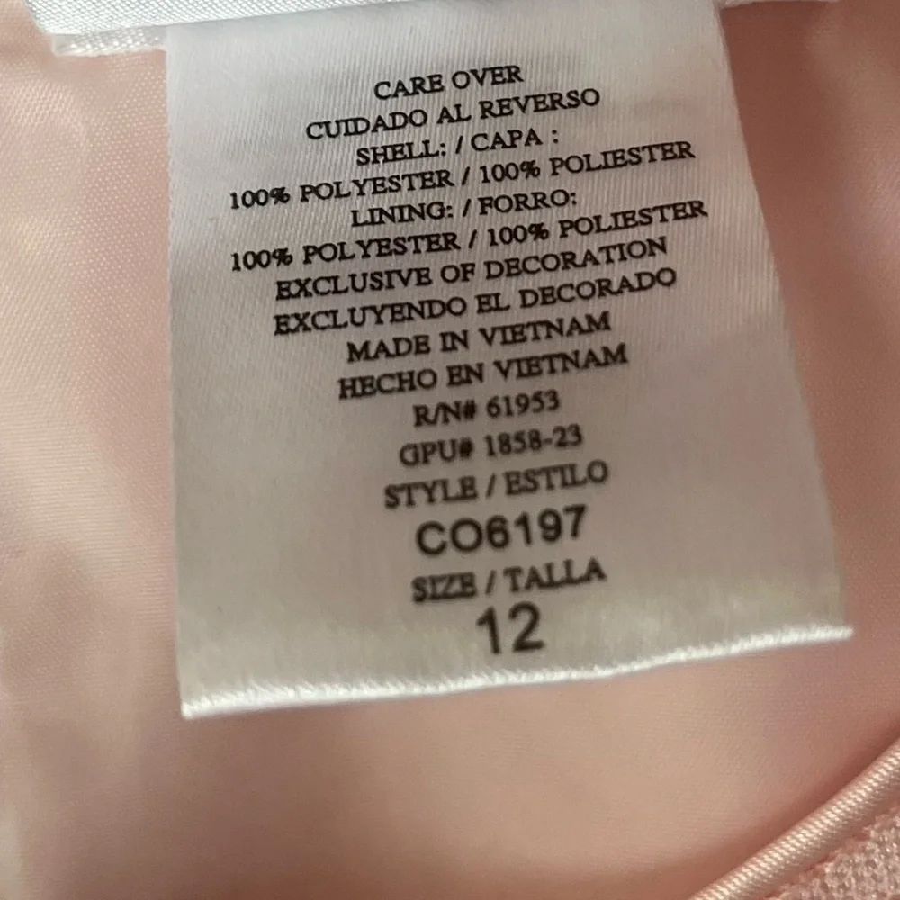 Jona Michelle, baby Pink‎ Sparkle Dress with Bow, sleeveless floral design